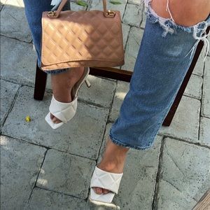 Lola Croc White Mules